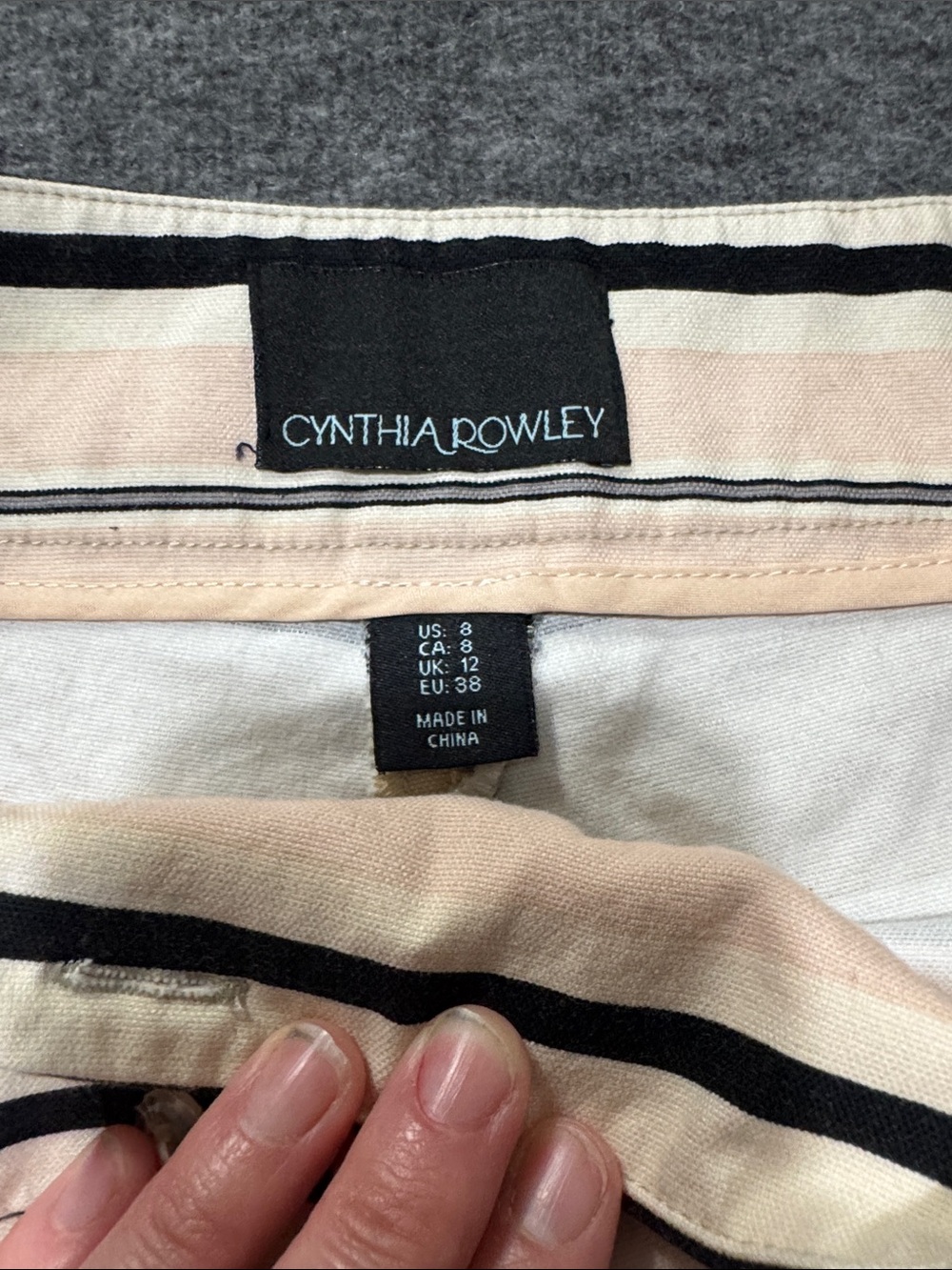Cynthia Rowley Striped Bermuda Shorts - Pink, Cream & Black - Picture 2 of 3